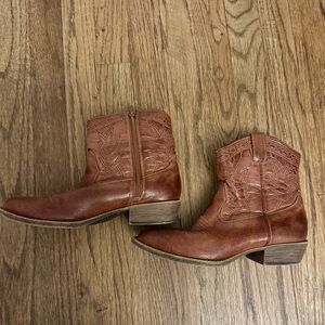 Coconuts by Matisse Brown Western Ankle Booties